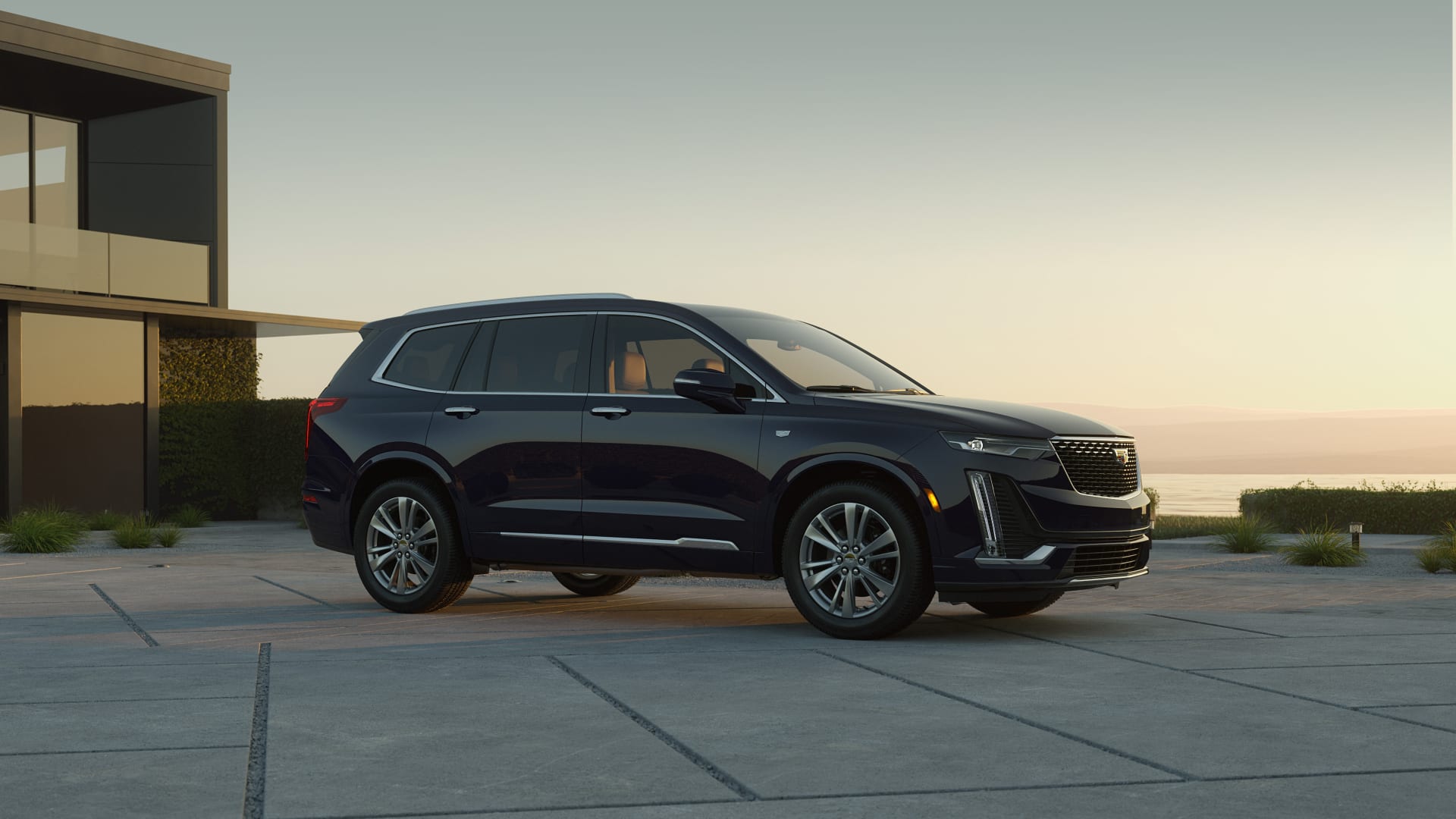 Black 2025 Cadillac XT6 used for professional chauffeur service